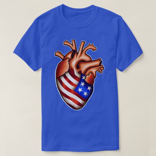 私はハートでMericaMericaが大好き Tシャツ (デザイン正面)
