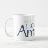 私はハートとのAmericusを愛します コーヒーマグカップ (左)