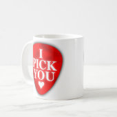 私はハートとマグ赤い選びます コーヒーマグカップ (正面左)