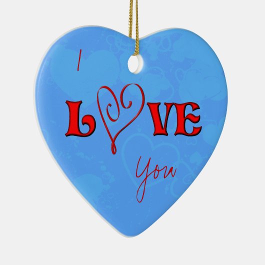 私はハートのオーナメント愛します セラミックオーナメント (右)