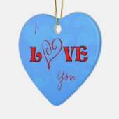 私はハートのオーナメント愛します セラミックオーナメント (左)