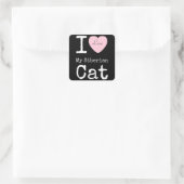 私はハートのシベリア猫シール スクエアシール (バッグ)