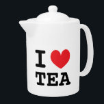私はハートのティーセラミックティーポットの贈り物お茶の愛好家<br><div class="desc">私はハート茶好きのためのティーセラミックのティーポットのギフト。カスタムハートと文字。おもしろいギフトアイディアお茶愛好家。</div>