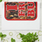 私はハートのフライ虫が大好き キッチンタオル (折り畳み)