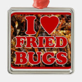 私はハートのフライ虫が大好き メタルオーナメント (正面)