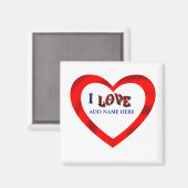 私はハートの枠磁石が大好き マグネット (正面/裏面)