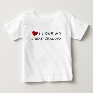 私はハートの私の曾祖父を愛します ベビーTシャツ