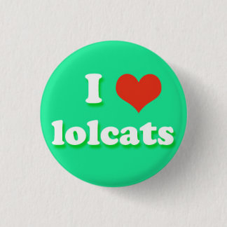 私はハートのlolcatsのインターネットのミーム句を愛します 缶バッジ