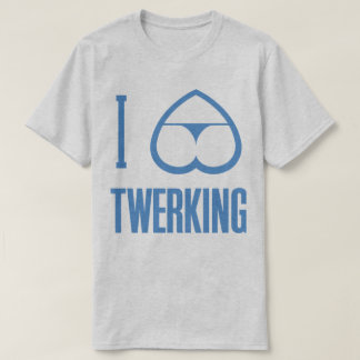 私はハートのTwerkingのつまらない利得のお尻のおもしろTシャツを愛します Tシャツ