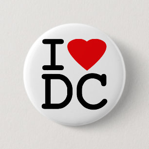 私はハートのWashington D.C.のコロンビア特別区を愛します 缶バッジ