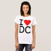 私はハートのWashington D.C.のコロンビア特別区を愛します Tシャツ (正面フル)