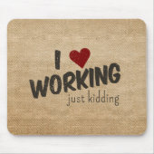 私はハートはBurlapを使用しておもしろいいる マウスパッド (正面)