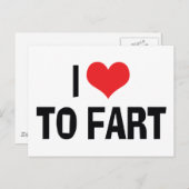 私はハートをファルトおもしろい- Fart Humor ポストカード (正面/裏面)