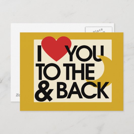 私はハートを月と後ろに ポストカード (正面/裏面)