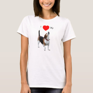 私はハートを私のビーグル犬犬のTシャツ愛します Tシャツ