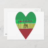 私はハートエチオピアが大好き:フラッグアートモチーフ ポストカード (正面/裏面)