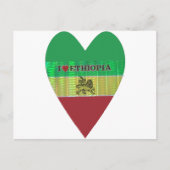 私はハートエチオピアが大好き：フラッグアートモチーフ ポストカード (正面)