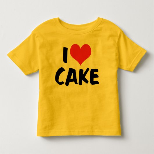 私はハートケーキが大好き – ケーキクッキーのドーナツ恋人 トドラーTシャツ (正面)