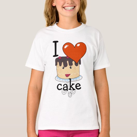私はハートケーキ大好き Tシャツ (正面)