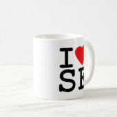 私はハートサンフランシスコを愛します コーヒーマグカップ (正面右)