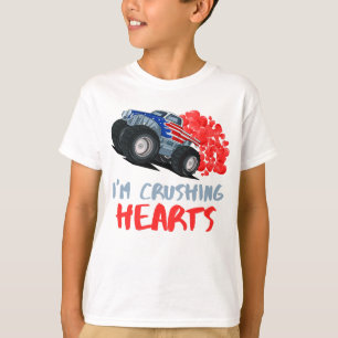 私はハートトラックの幼児の男の子を粉砕する子供 Tシャツ
