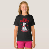 私はハートトレックスディーノバレンタインデーを盗む Tシャツ (正面フル)