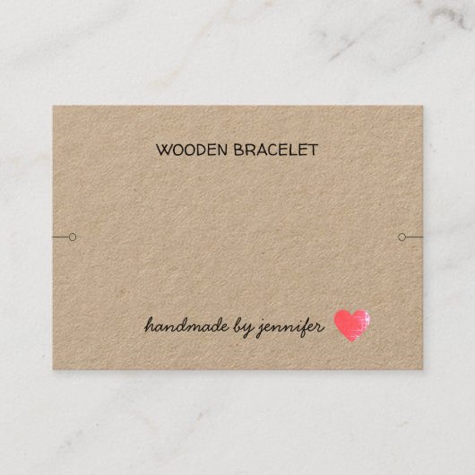 私はハートハンドメイドの名前ブレスレットホルダーキュート大好き 名刺 (正面)