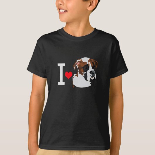 私はハートボクサーが大好き Tシャツ (正面)