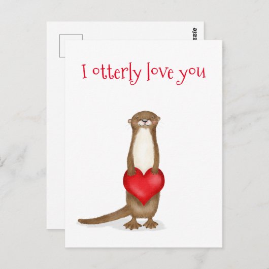 私はハートポストカードであなたのかわいい写真が大好き ポストカード (正面/裏面)