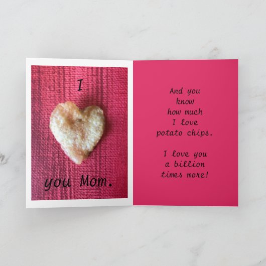私はハートママポテトチップスハートカード カード (内部)