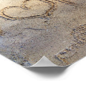 私はハートママ、日当たりの良い砂に愛の言葉ビーチ夏 ポスター (角)