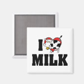 私はハートミルクが大好き – 牛ジュース乳製品の恋人 マグネット (正面/裏面)