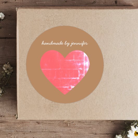 私はハートレッドが可愛い名前で手作りカスタマイズが好き ラウンドシール