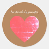私はハートレッドが可愛い名前で手作りカスタマイズが好き ラウンドシール (正面)