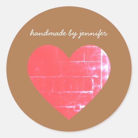 私はハートレッドが可愛い名前で手作りカスタマイズが好き ラウンドシール (正面)