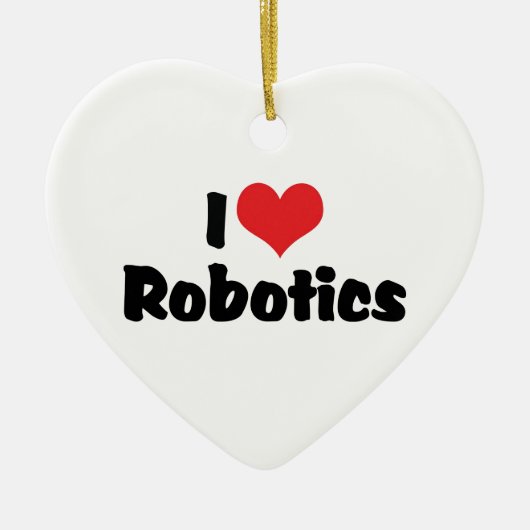 私はハートロボットが大好き セラミックオーナメント (正面)