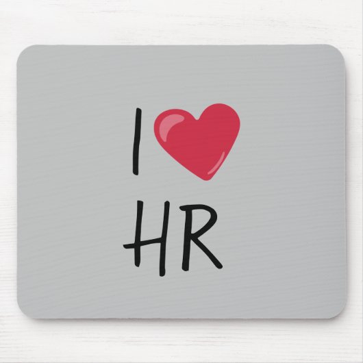 私はハート人事オフィスのギフトが大好き マウスパッド (正面)