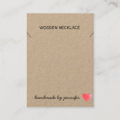 私はハート手作りネームネックレスホルダーキュート大好き 名刺 (正面)