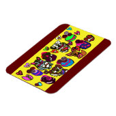 私はハート犬マグカップ木製のボックスの看板はがき マグネット (左側)