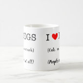 私はハート犬、猫はあまり、人々は全くしない コーヒーマグカップ (中央)