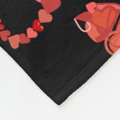 私はハート猫は黒と赤のフリースブランケット フリースブランケット (角)