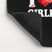 私はハート私のガールフレンドはBoのためのバレンタインのカップルを愛する マウスパッド (コーナー)