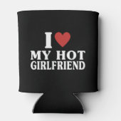 私はハート私のガールフレンド私は私の熱い彼氏が大好き 缶クーラー (裏面)