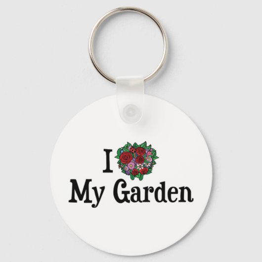 私はハート私の庭 – 花菜園 キーホルダー (正面)