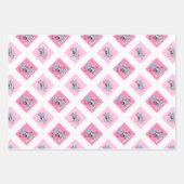 私はハート、トランスジェンダーの旗の色の恐竜を盗む ラッピングペーパーシート (正面3)