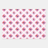 私はハート、虹の旗の色の恐竜を盗む ラッピングペーパーシート (正面3)