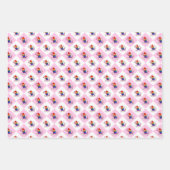 私はハート、虹の旗の色の恐竜を盗む ラッピングペーパーシート (正面2)