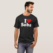 私はハートBOBAバブルティーが大好き Tシャツ (正面フル)