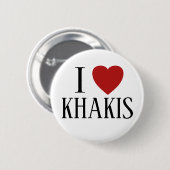 私はハートKhakis大好き – 面白いハロウィーンの衣装 缶バッジ (正面&裏面)