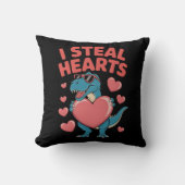 私はハートTレックスバレンタインデーを盗む クッション (正面)